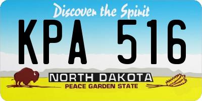 ND license plate KPA516