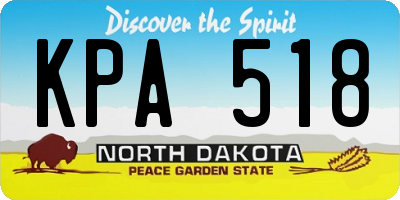 ND license plate KPA518