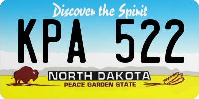 ND license plate KPA522