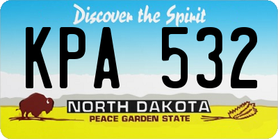 ND license plate KPA532