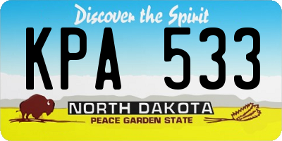 ND license plate KPA533