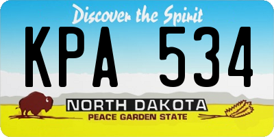 ND license plate KPA534