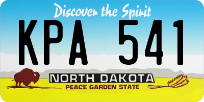 ND license plate KPA541