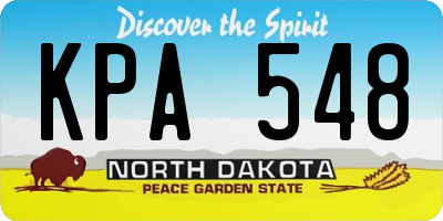 ND license plate KPA548