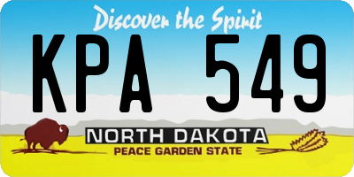 ND license plate KPA549