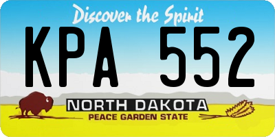 ND license plate KPA552