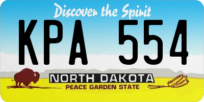 ND license plate KPA554