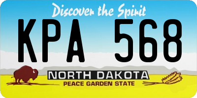 ND license plate KPA568