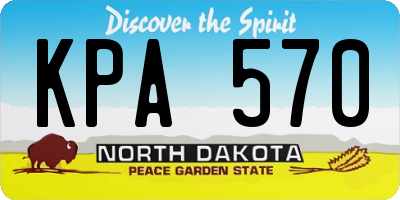 ND license plate KPA570