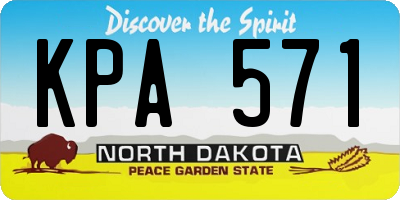ND license plate KPA571