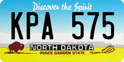 ND license plate KPA575