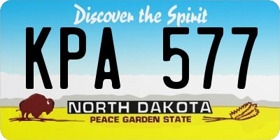 ND license plate KPA577