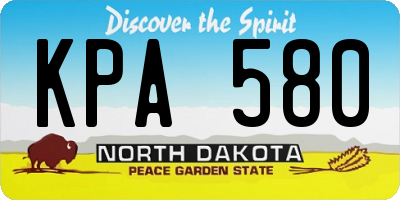 ND license plate KPA580
