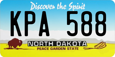 ND license plate KPA588