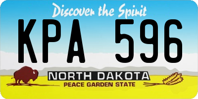 ND license plate KPA596