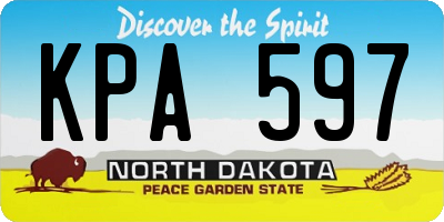 ND license plate KPA597