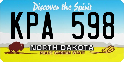 ND license plate KPA598