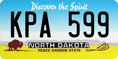 ND license plate KPA599