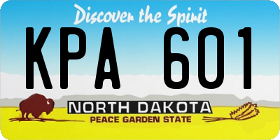 ND license plate KPA601