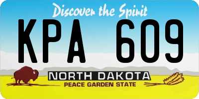 ND license plate KPA609