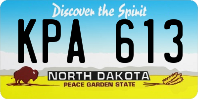 ND license plate KPA613