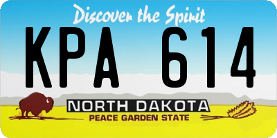 ND license plate KPA614