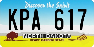 ND license plate KPA617