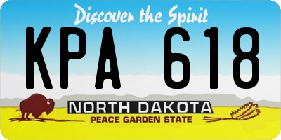 ND license plate KPA618