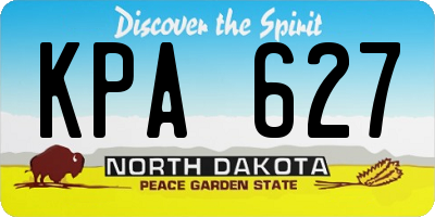 ND license plate KPA627