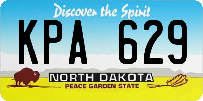 ND license plate KPA629