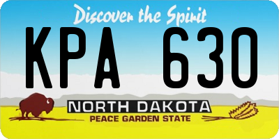 ND license plate KPA630