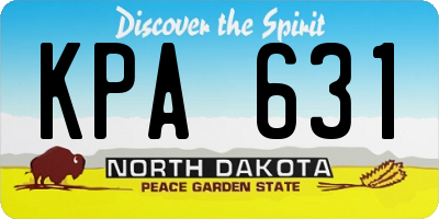 ND license plate KPA631