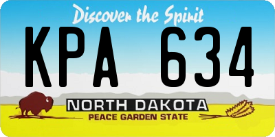 ND license plate KPA634