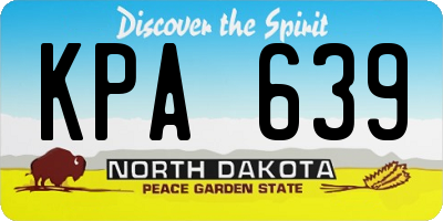 ND license plate KPA639