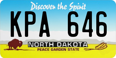 ND license plate KPA646
