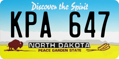 ND license plate KPA647