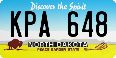 ND license plate KPA648
