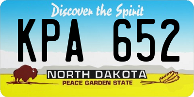ND license plate KPA652