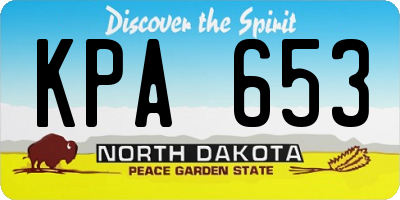 ND license plate KPA653