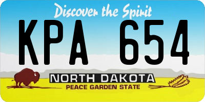 ND license plate KPA654