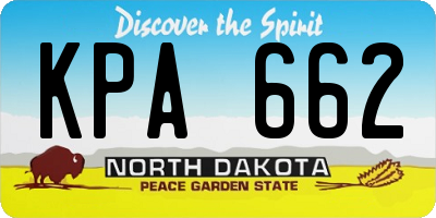 ND license plate KPA662