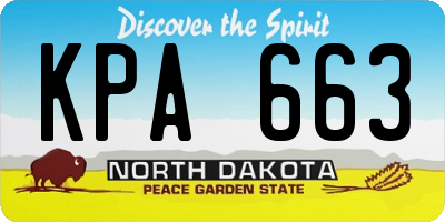 ND license plate KPA663
