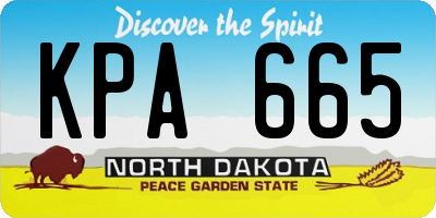 ND license plate KPA665