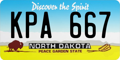 ND license plate KPA667