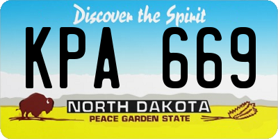 ND license plate KPA669