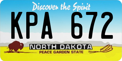ND license plate KPA672