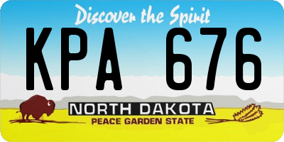 ND license plate KPA676