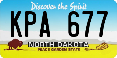 ND license plate KPA677