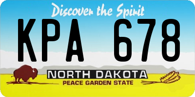 ND license plate KPA678