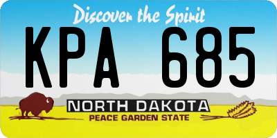 ND license plate KPA685